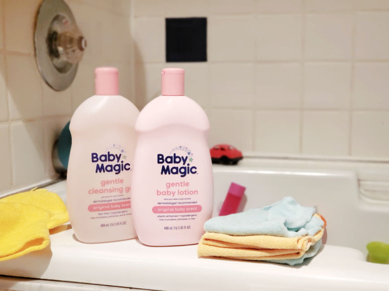 Baby Magic Cleanser on Tub ledge
